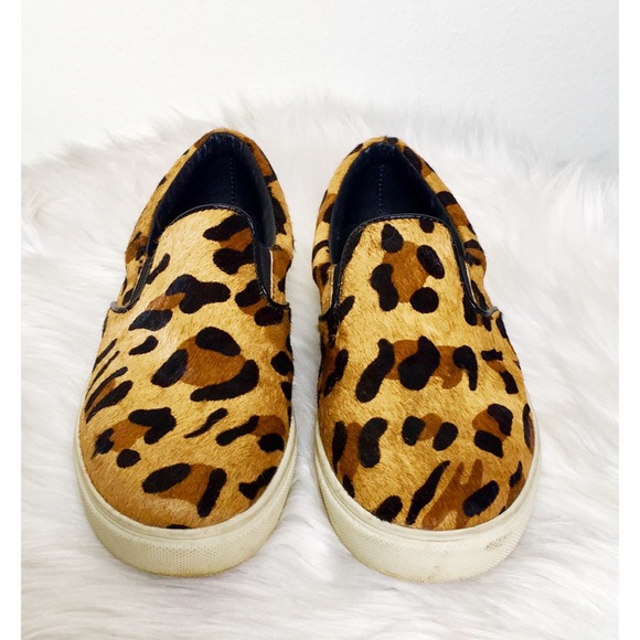 Steve Madden Leopard Pony Hair Slide On Loafers - Picture 2 of 5